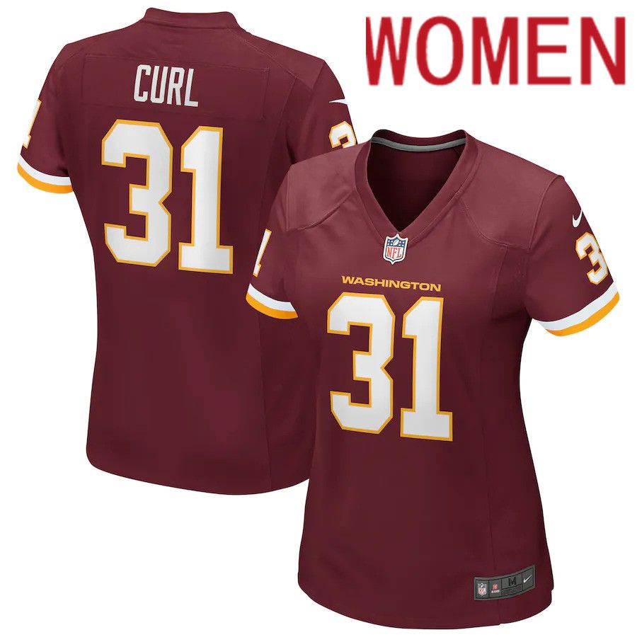 Women Washington Redskins 31 Kamren Curl Nike Burgundy Game Player NFL Jersey